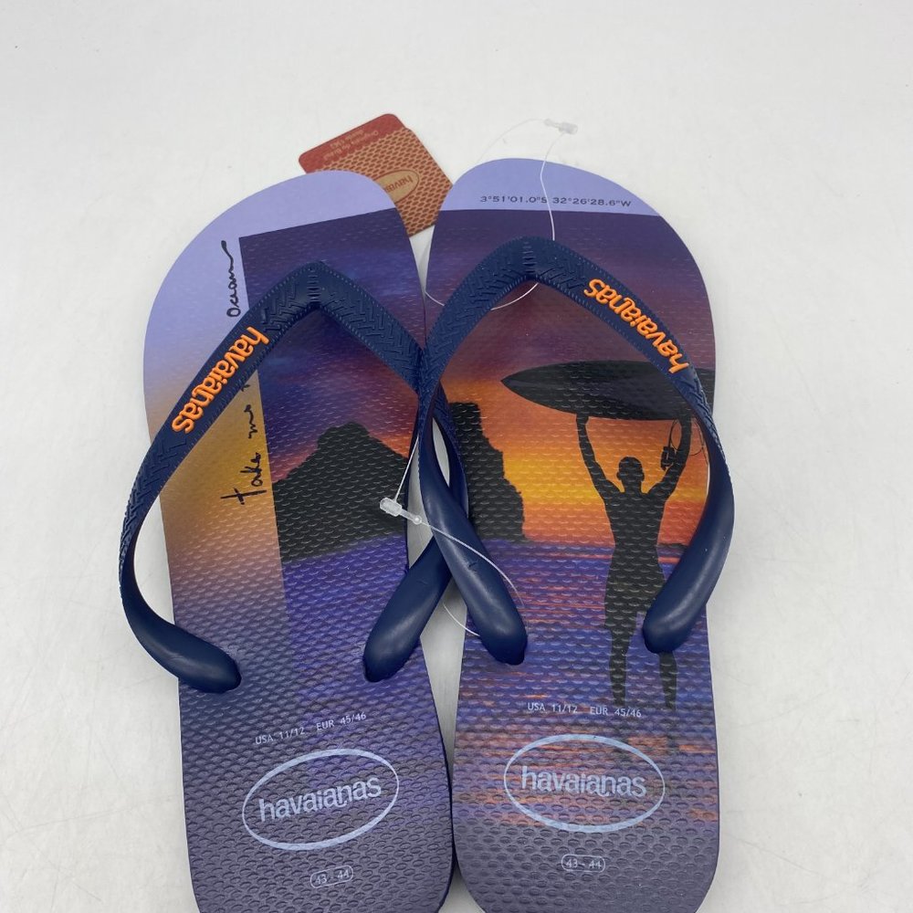 Havaianas Hype Navy Blue Flip Flops Men's Size 11/12 or 13 - Picture 5 of 9